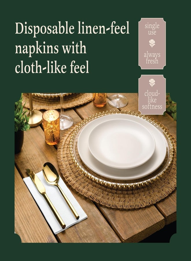 BloominGoods 100-Pack Linen-Feel Green Napkins, 16"x16" Dinner Napkins for Restaurant, Party, Kitchen Or Event, Bookfolded Guest Towel for Bathroom, Guestroom Or Vanity. - Image 5